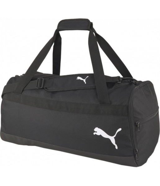 Czarna torba sportowa Puma teamGOAL 23 Teambag M 54 l z pojemną komorą główną, bocznymi kieszeniami i regulowanym paskiem na ram