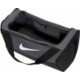 Szaro-czarna torba Nike Brasilia Duffel S 41 l z osobną komorą na buty i białym logo Nike