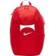 Czerwony plecak sportowy Nike Academy Team 2.3 30 l ze Storm-FIT, pokrowcem przeciwdeszczowym, kieszenią na piłkę i regulowanymi