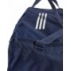 Granatowa torba sportowa Adidas Tiro League Duffel Medium 41 l IB8650 z dolną komorą, białym logo i regulowanym paskiem na ramię
