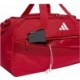 Czerwona torba sportowa Adidas Tiro League Duffel Small 25 l IB8661 z białym logo, wentylowaną przegrodą i paskiem na ramię