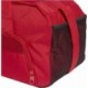 Czerwona torba sportowa Adidas Tiro League Duffel Small 25 l IB8661 z białym logo, wentylowaną przegrodą i paskiem na ramię