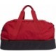 Czerwona torba sportowa Adidas Tiro League Duffel Small 31 l z dolną komorą na buty, białym logo i regulowanym paskiem