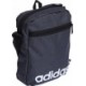 Granatowa torebka na ramię Adidas Essentials Organizer 2 l z białym logo, przednią kieszenią na zamek i regulowanym paskiem