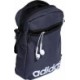 Granatowa torebka na ramię Adidas Essentials Organizer 2 l z białym logo, przednią kieszenią na zamek i regulowanym paskiem