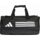 Czarna torba sportowa adidas Essentials Training Duffel XS 14 l z białym logo, regulowanym paskiem na ramię i bocznymi kieszenia
