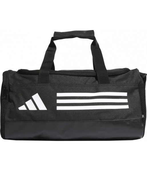 Czarna torba sportowa adidas Essentials Training Duffel XS 14 l z białym logo, regulowanym paskiem na ramię i bocznymi kieszenia