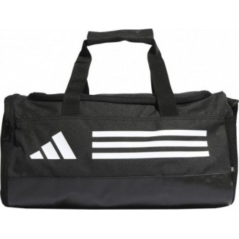 Czarna torba sportowa adidas Essentials Training Duffel XS 14 l z białym logo, regulowanym paskiem na ramię i bocznymi kieszenia