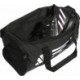 Czarna torba sportowa adidas Essentials Training Duffel XS 14 l z białym logo, regulowanym paskiem na ramię i bocznymi kieszenia