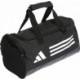 Czarna torba sportowa adidas Essentials Training Duffel XS 14 l z białym logo, regulowanym paskiem na ramię i bocznymi kieszenia