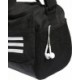 Czarna torba sportowa adidas Essentials Training Duffel XS 14 l z białym logo, regulowanym paskiem na ramię i bocznymi kieszenia