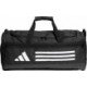 Czarna torba sportowa adidas Essentials Training Duffel S 33 l z przegrodą na buty, regulowanym paskiem i białym logo adidas