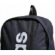 Granatowy plecak sportowy Adidas Essentials Linear 23 l z białym logo, bocznymi kieszeniami, regulowanymi szelkami i powlekanym 