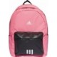 Różowo-czarny plecak sportowy Adidas Classic Badge of Sport 3-Stripes 28 l z przednią kieszenią, bocznymi kieszeniami i białym l