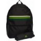 Czarno-zielony plecak sportowy Adidas Classic Horizontal 3-Stripes 28 l z piórnikiem, przednią kieszenią i regulowanymi szelkami