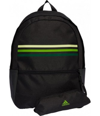 Plecak Sportowy Adidas Classic Horizontal 3-Stripes 28 l z Piórnikiem Czarno-Zielony