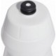 Biały bidon sportowy Adidas Tiro Bottle 500 ml z czarnym logo, boczną skalą, szerokim otworem, zakrętką i wygodnym ustnikiem