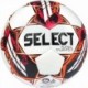 Biało-pomarańczowa piłka nożna halowa Select Futsal Talento 11 dla dzieci U10–U11 z obniżonym odbiciem i zaworem Double Lock