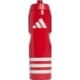 Czerwony bidon sportowy Adidas Tiro Bottle 750 ml z białym logo, boczną skalą, szerokim otworem, zakrętką i wygodnym ustnikiem