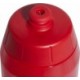 Czerwony bidon sportowy Adidas Tiro Bottle 750 ml z białym logo, boczną skalą, szerokim otworem, zakrętką i wygodnym ustnikiem