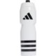 Biały bidon sportowy Adidas Tiro Bottle 750 ml IW8156 z czarnym logo, boczną skalą, szerokim otworem, zakrętką i wygodnym ustnik