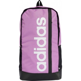Różowy plecak sportowy Adidas Essentials Linear 23 l IZ1902 z czarnym spodem, bocznymi kieszeniami i regulowanymi, miękkimi szel