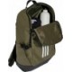 Oliwkowy plecak sportowy Adidas Essentials 3-Stripes TR BP 23 l IZ1909 z białymi paskami, kieszenią na laptopa i powlekanym spod