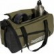 Oliwkowa torba sportowa adidas Essentials 3-Stripes Duffel XS 17 l IZ1906 z białym logo, paskiem na ramię i wentylowaną kieszeni