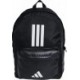 Czarno-biały plecak sportowy Adidas Classic 3-Stripes 28 l z przednią kieszenią PU, bocznymi kieszeniami i regulowanymi szelkami
