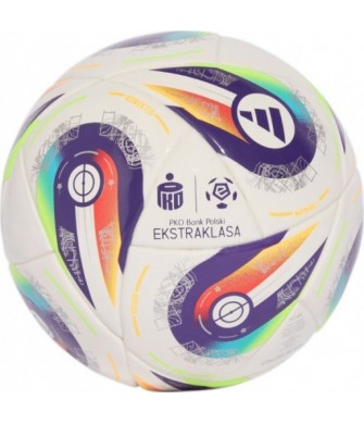 Kolorowa mini piłka nożna Adidas Ekstraklasa rozmiar 1 JY1296 z wielobarwną grafiką, piankowym rdzeniem i nadrukowanym logo ligi