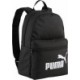 Czarny plecak dziecięcy Puma Phase Small 13 l 091323-01 z białym logo, przednią kieszenią, boczną siatką i regulowanymi szelkami