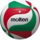 Biało-czerwono-zielona piłka siatkowa Molten V4M4000 r. 4 z 18-panelową konstrukcją i logo Molten