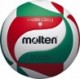 Biało-czerwono-zielona piłka siatkowa Molten V4M4500 r. 4 z 18-panelową konstrukcją i logo Molten