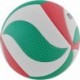 Biało-czerwono-zielona meczowa piłka siatkowa Molten V5M5000 rozmiar 5 z technologią FLISTATEC, 18 panelami i logo FIVB Approved