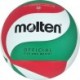 Biało-czerwono-zielona piłka siatkowa Molten V5M4500 r. 5 z 18-panelową konstrukcją i logo Molten