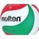Biało-czerwono-zielona piłka siatkowa Molten V5M4500 r. 5 z 18-panelową konstrukcją i logo Molten