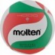 Biało-czerwono-zielona piłka siatkowa Molten V5M4000 rozmiar 5 z 18-panelową konstrukcją i miękką syntetyczną powierzchnią
