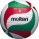 Biało-czerwono-zielona piłka siatkowa Molten V5M2000 rozmiar 5 z 18-panelową konstrukcją i miękką syntetyczną powierzchnią