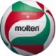 Biało-czerwono-zielona piłka siatkowa Molten V4M1500 rozmiar 4 z 18-panelową konstrukcją i miękką syntetyczną powierzchnią