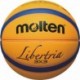 Piłka do koszykówki Molten B33T5000 FIBA 3x3 żółto-niebieska z pomarańczowymi żłobieniami