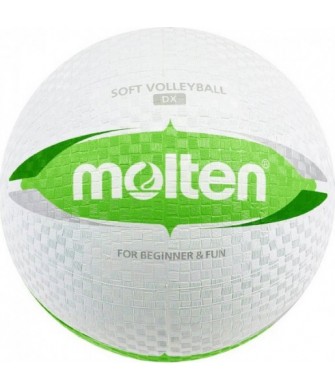 Piłka siatkowa Molten Soft DX S2V1550-WG biało-zielona, miękka i wodoodporna