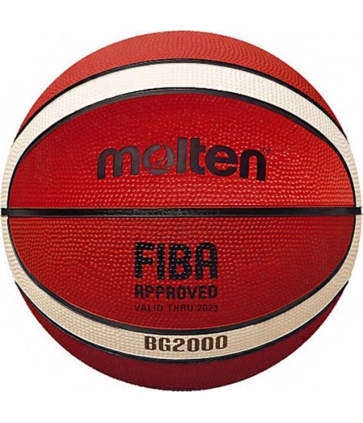 Piłka do koszykówki Molten B5G2000 FIBA brązowo-kremowa, gumowa, 12-panelowa
