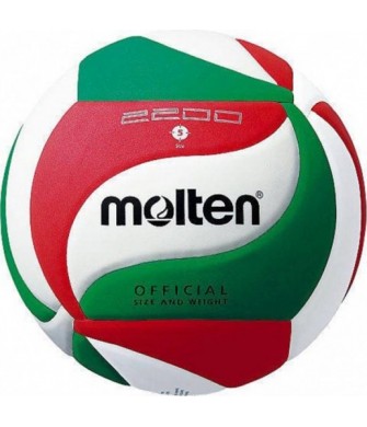 Piłka Siatkowa Molten V5M2200 Rozmiar 5 Biało-Zielono-Czerwona