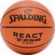 Pomarańczowa piłka do koszykówki Spalding React TF-250 76802Z r. 6 z czarnymi rowkami i logo Spalding