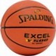 Pomarańczowa piłka do koszykówki Spalding Excel TF-500 76797Z r. 7 z czarnymi kanałami i logo Spalding
