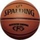 Brązowa piłka do koszykówki Spalding Rookie Gear 76950Z r. 5 z czarnymi detalami i logo Spalding