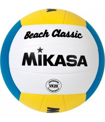 Piłka Siatkowa Plażowa Mikasa VX20 Beach Classic Rozmiar 5 Biało-Niebiesko-Żółta