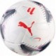 Biało-kolorowa piłka nożna Puma Stellar LaLiga Mini 085152 01 r. 1 z granatowymi, turkusowymi i różowymi detalami oraz logo Puma