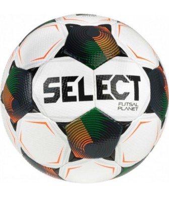 Piłka Nożna Halowa Select Futsal Planet V26 FIFA Basic Rozmiar 4 1014387 310021 Biało-Czarno-Zielono-Pomarańczowa