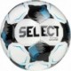 Biało-czarno-niebieska piłka nożna halowa Select Futsal Master 310019 r. 4 z ręcznie szytą konstrukcją i logo Select